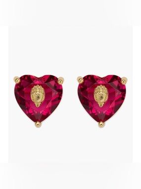 Kurt Geiger Crystal Heart Stud Earrings